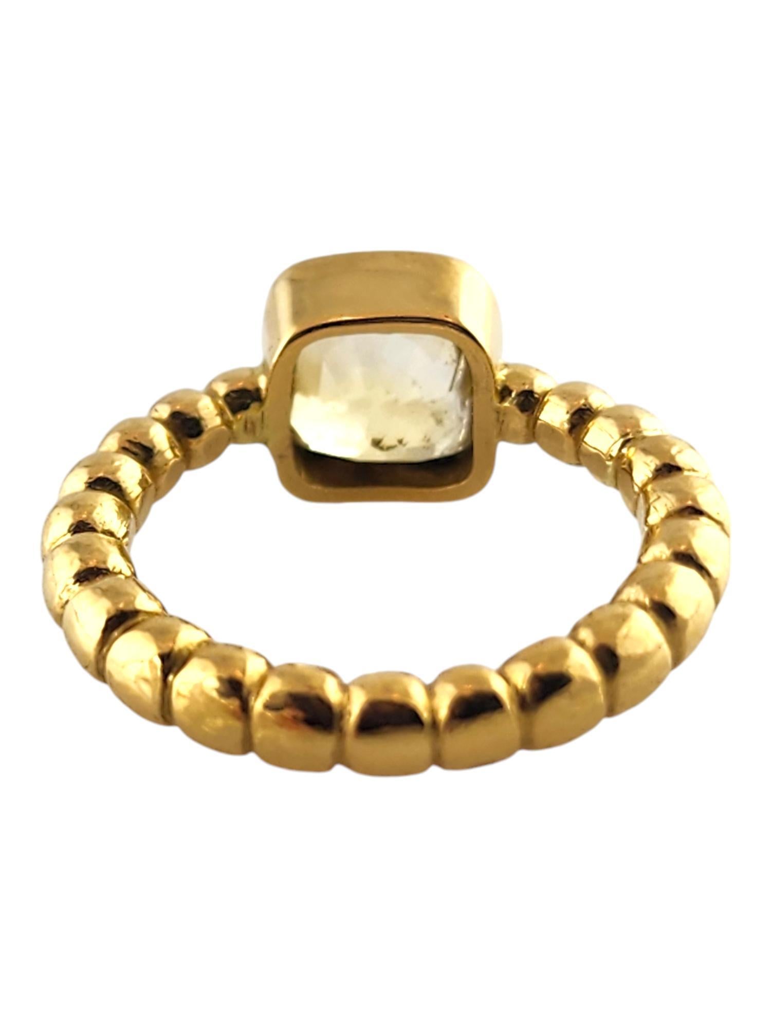 Taille coussin Bague en or jaune 22 carats avec perles de saphir jaune naturel, taille 4 n°19027 en vente