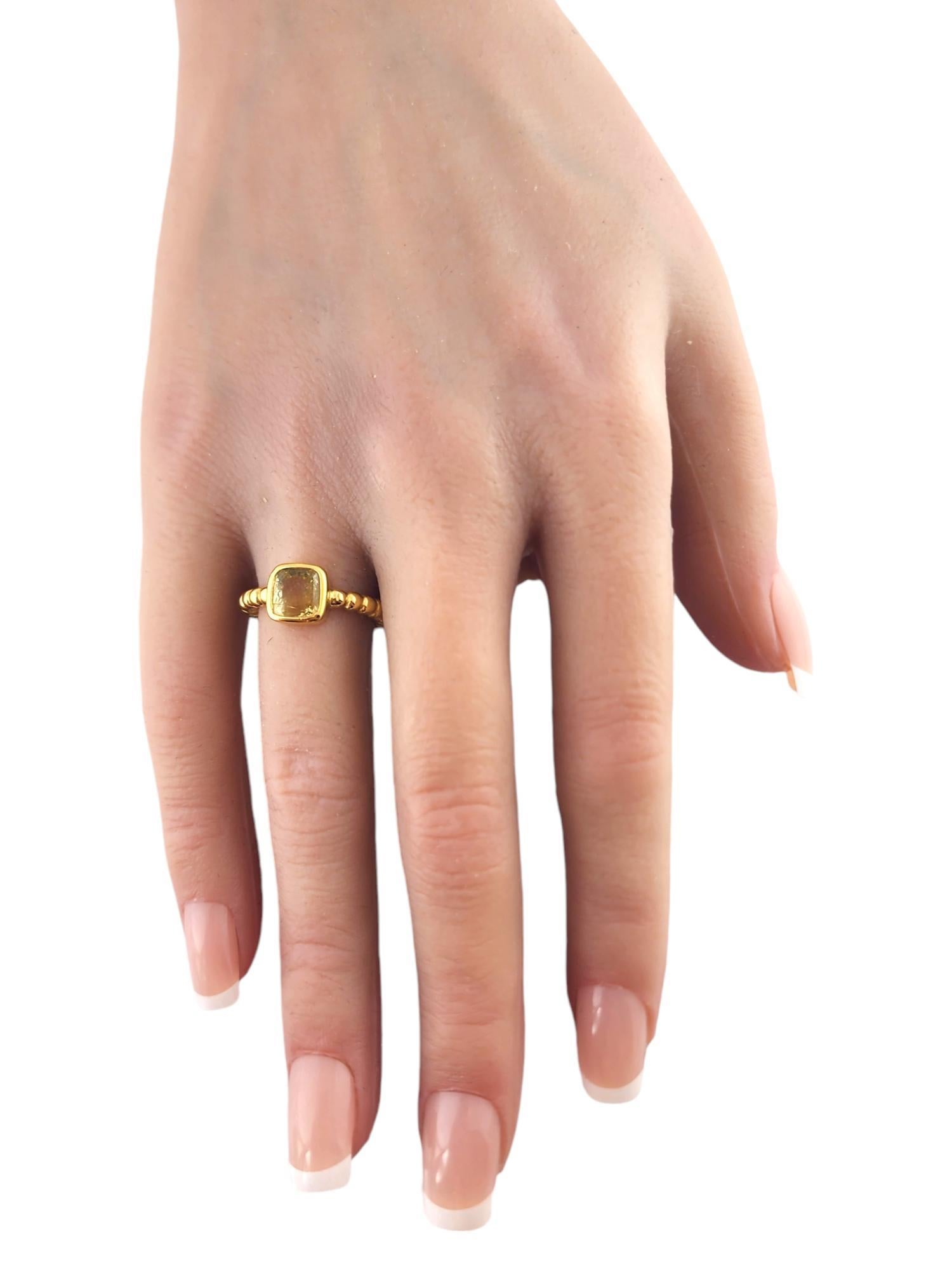 Bague en or jaune 22 carats avec perles de saphir jaune naturel, taille 4 n°19027 Bon état - En vente à Washington Depot, CT