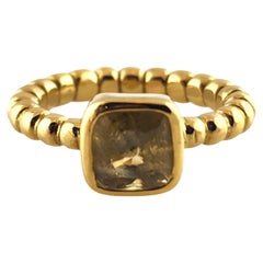Anello in oro giallo 22 carati con zaffiri gialli naturali Misura 4 #19027