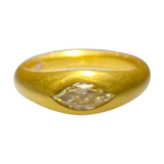 22 Karat Yellow Gold Ring with Fancy Color Diamond