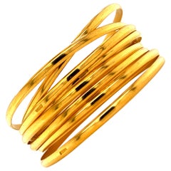 22 Karat Yellow Gold Set of 8 Bangle Bracelets