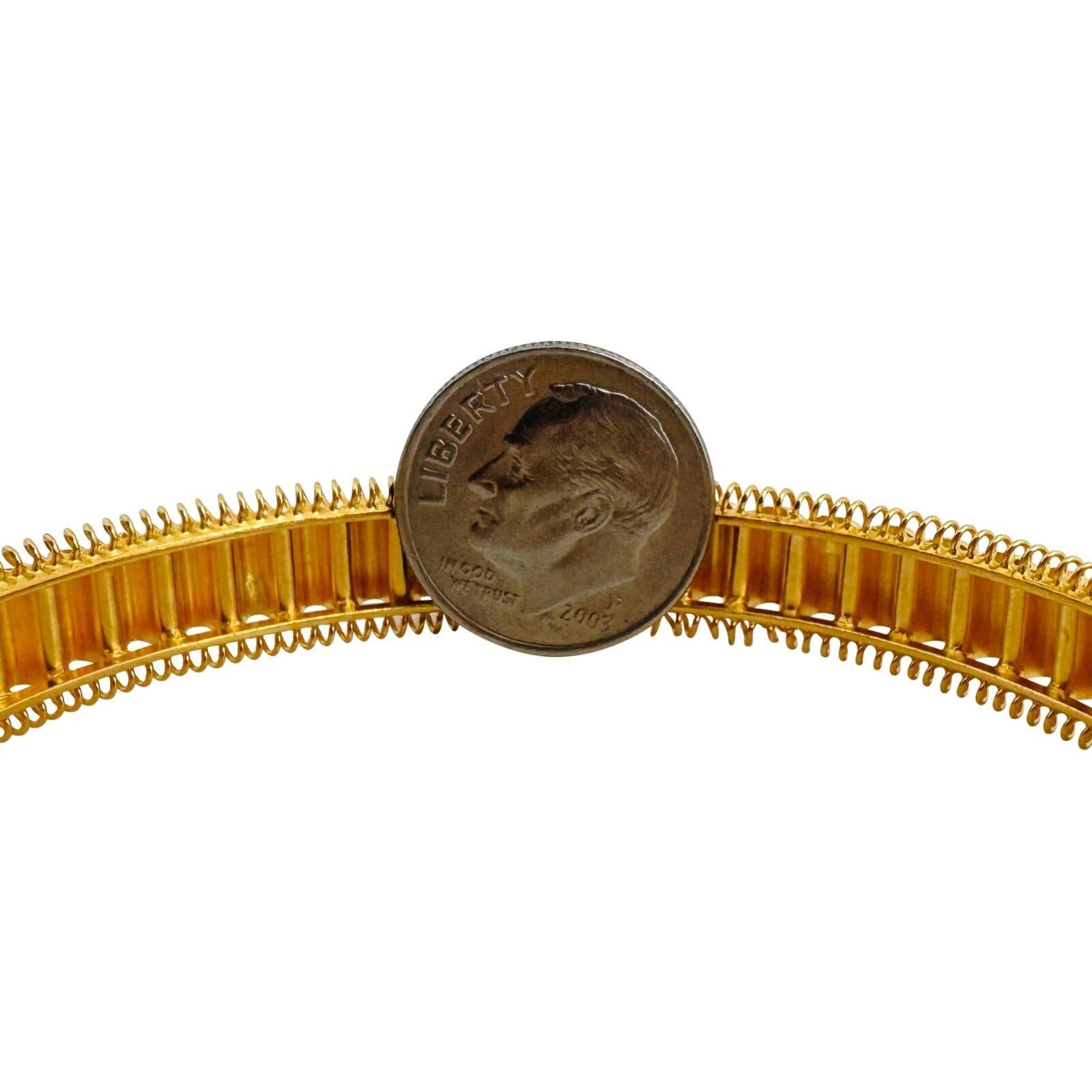 Women's or Men's 22 Karat Yellow Gold Solid Diamond Cut Fancy Bangle Bracelet 