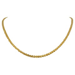Collana A Link in oro giallo 22 carati con taglio a diamante solido