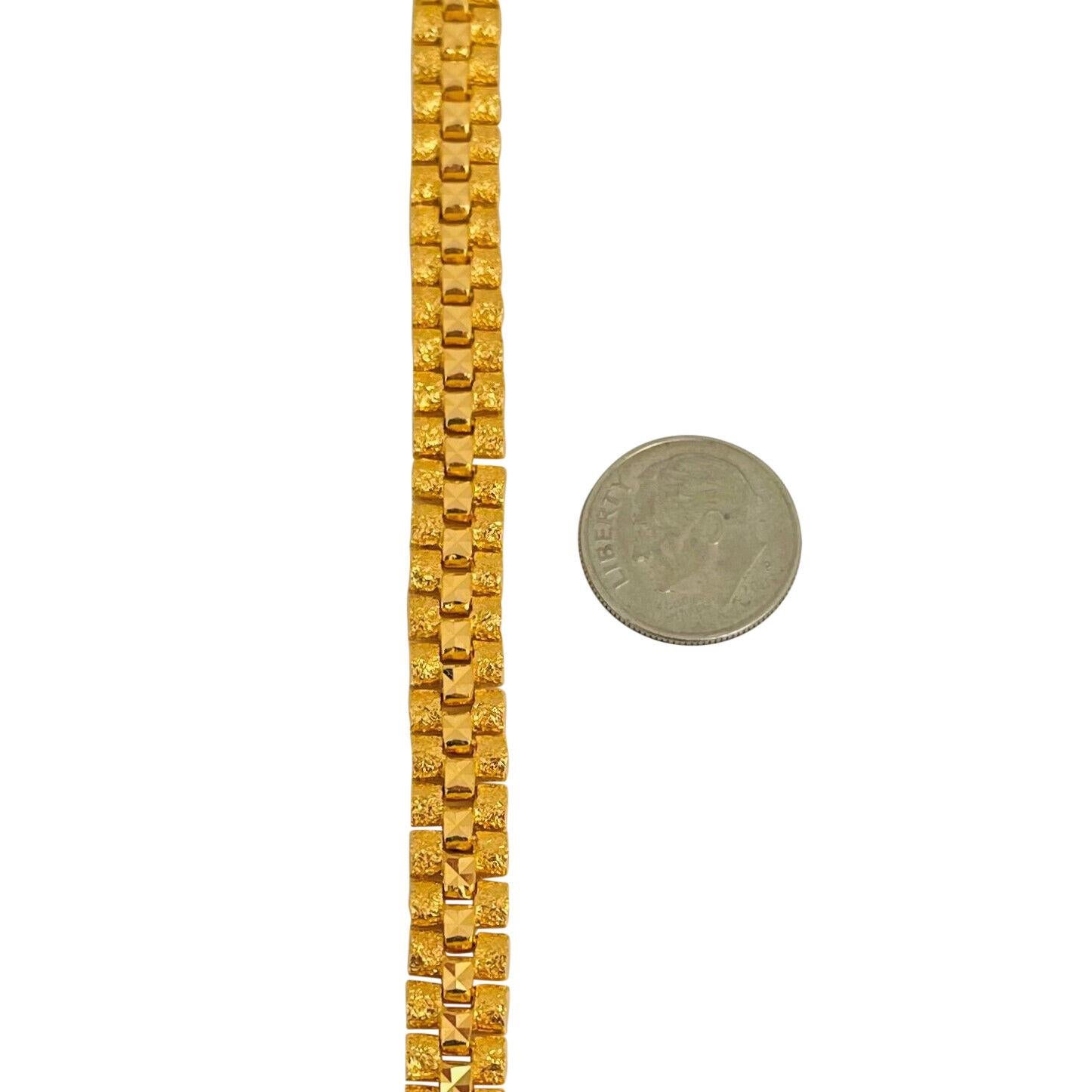 22 Karat Gelbgold Massives Presidential-Gliederarmband mit Diamantschliff für Damen oder Herren