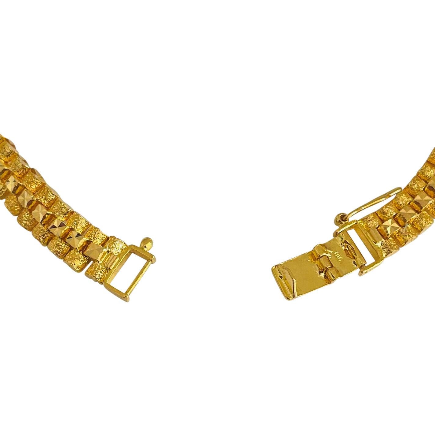 22 Karat Gelbgold Massives Presidential-Gliederarmband mit Diamantschliff 1