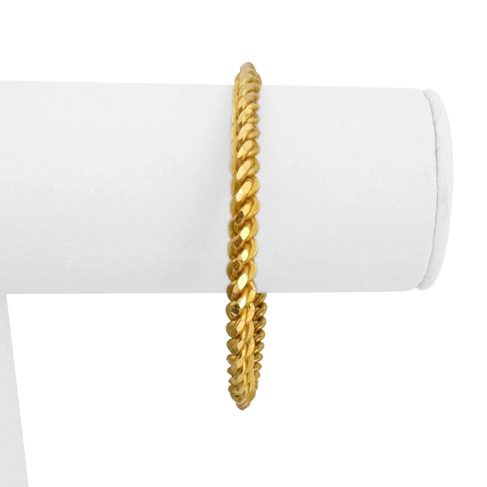 22k Yellow Gold 37g Solid Heavy 4.5mm Flex Twisted Bangle Bracelet 7.5