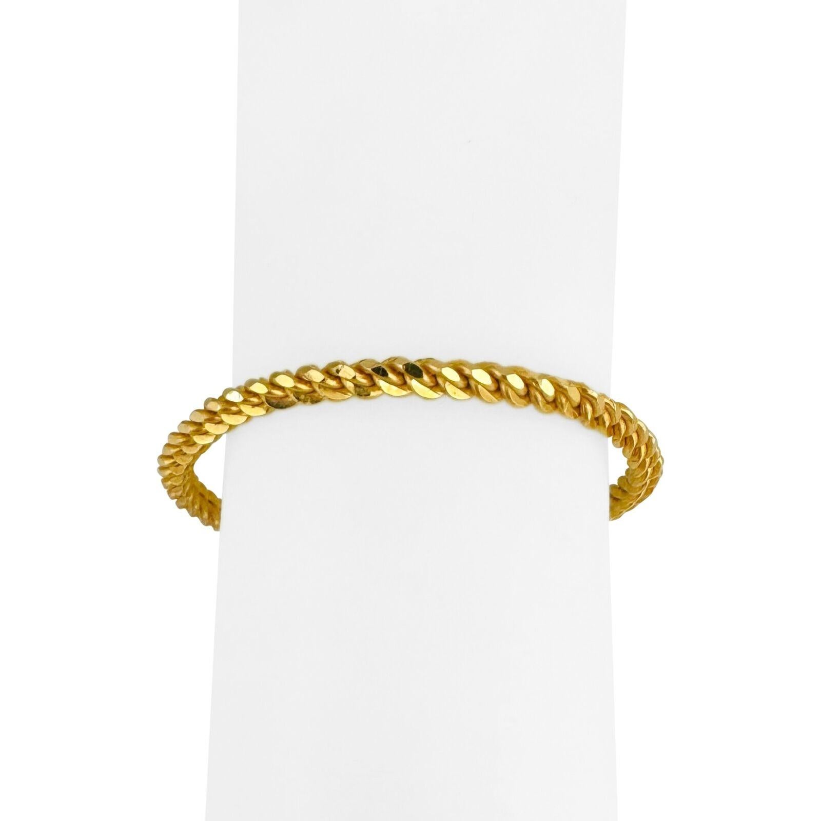 22 Karat Yellow Gold Solid Heavy Flex Twisted Bangle Bracelet 4