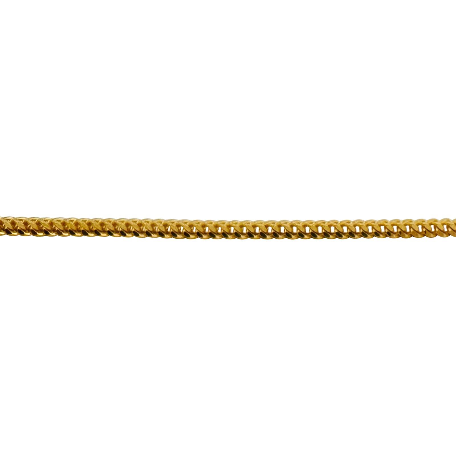 22 Karat Yellow Gold Solid Heavy Squared Franco Link Chain Necklace  In Good Condition In Guilford, CT