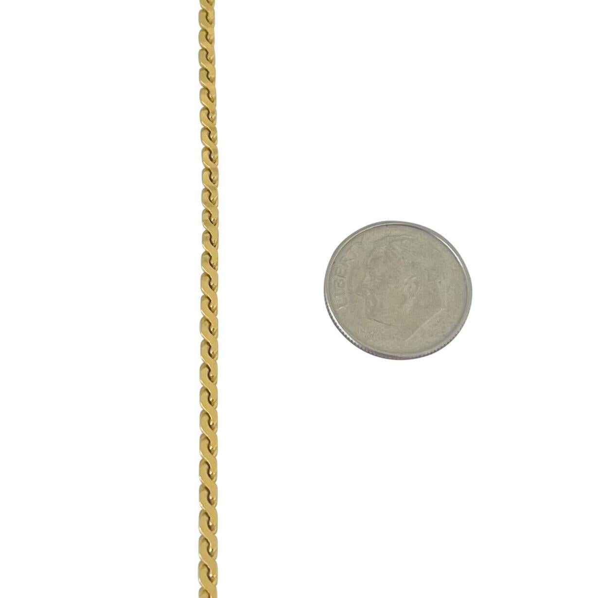 Gliederkette aus 22 Karat Gelbgold mit massivem, dicken Serpentinen 1