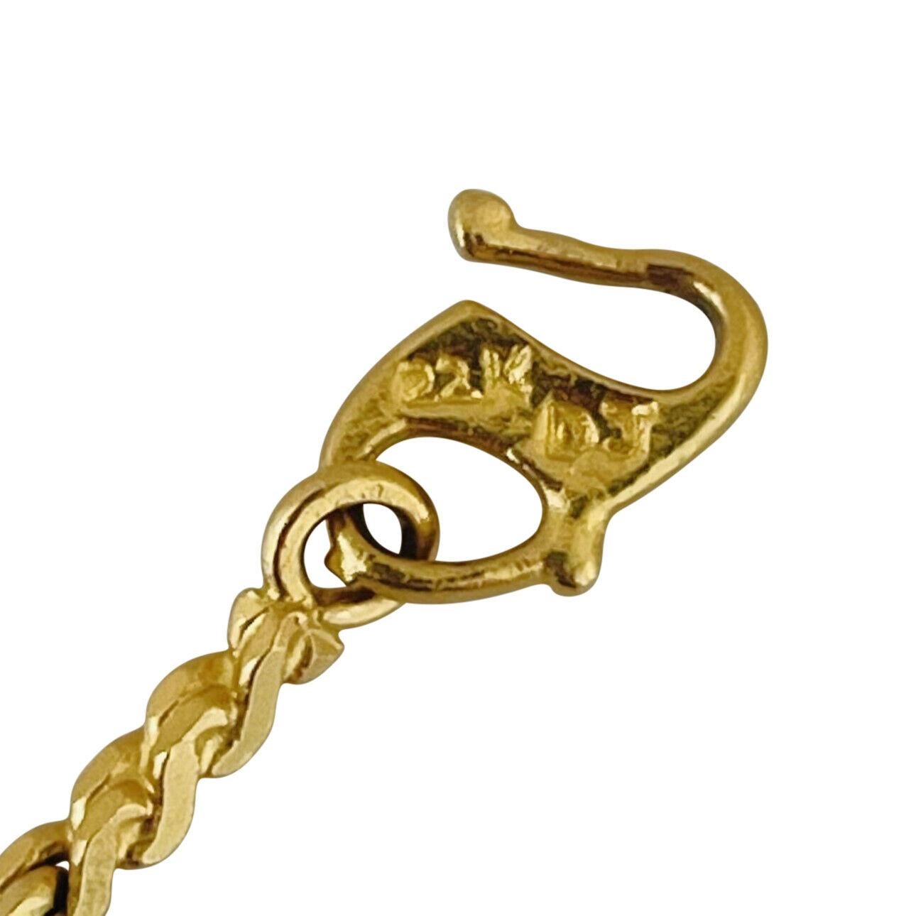 Gliederkette aus 22 Karat Gelbgold mit massivem, dicken Serpentinen 3