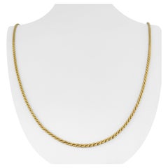 22 Karat Yellow Gold Solid Thick Serpentine Link Chain Necklace