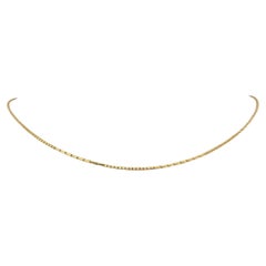 22 Karat Yellow Gold Solid Thin Fancy Box Link Chain Necklace 
