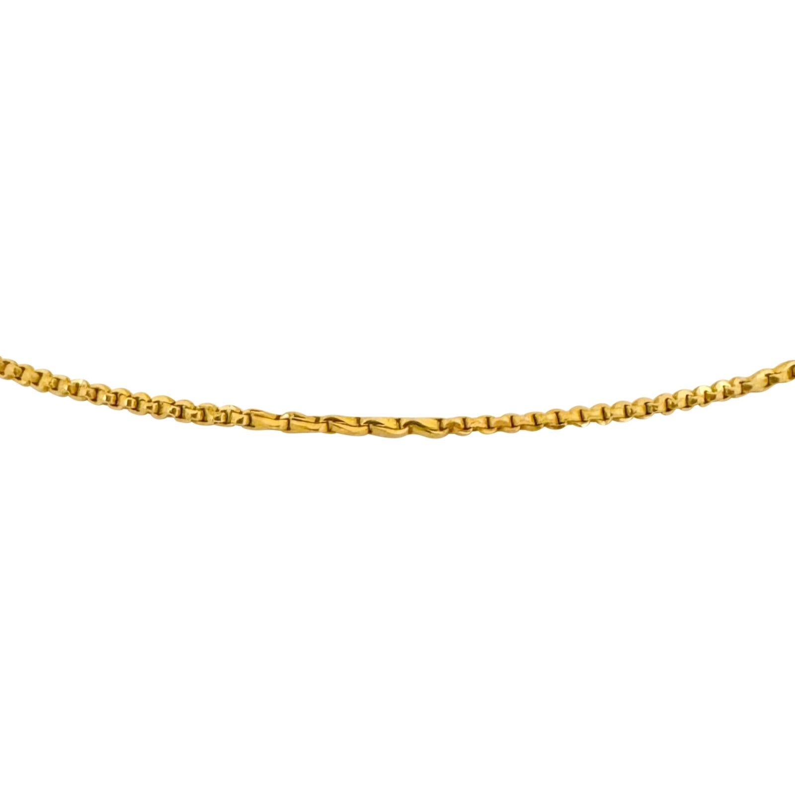 22 Karat Yellow Gold Solid Thin Fancy Cable Link Chain Necklace  In Good Condition For Sale In Guilford, CT