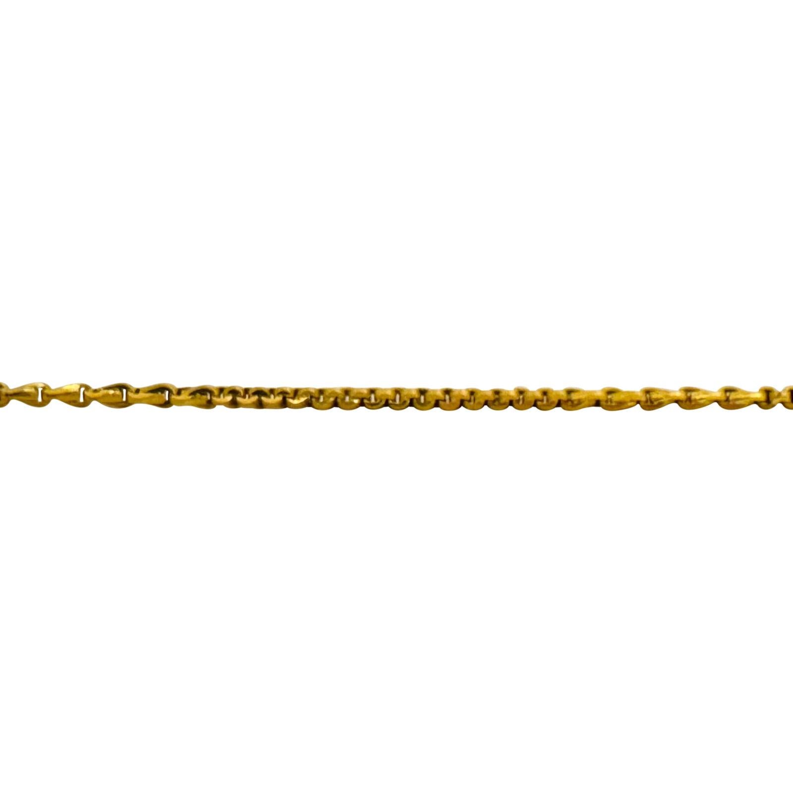 Women's or Men's 22 Karat Yellow Gold Solid Thin Fancy Cable Link Chain Necklace  For Sale