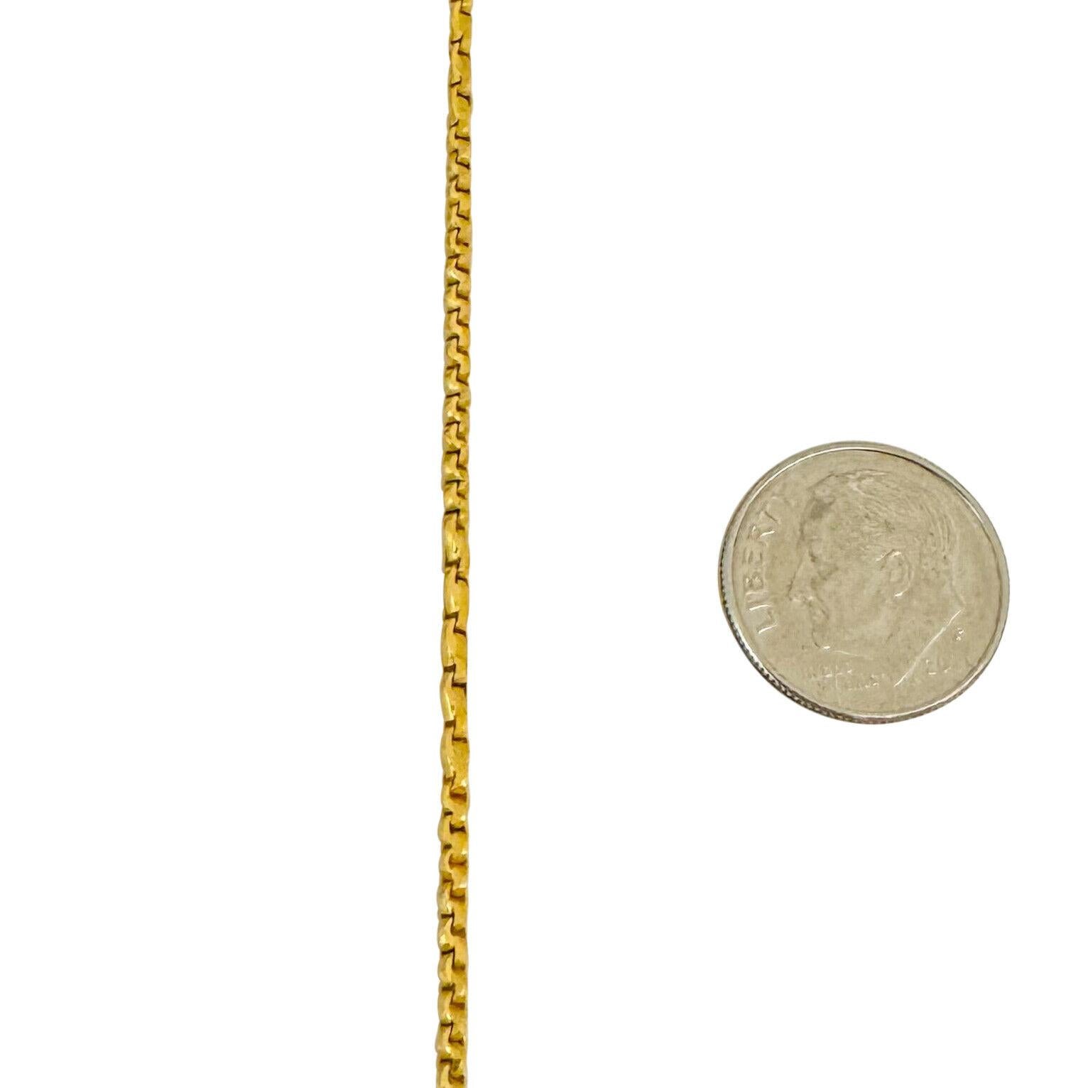 22 Karat Yellow Gold Solid Thin Fancy Cable Link Chain Necklace  For Sale 1