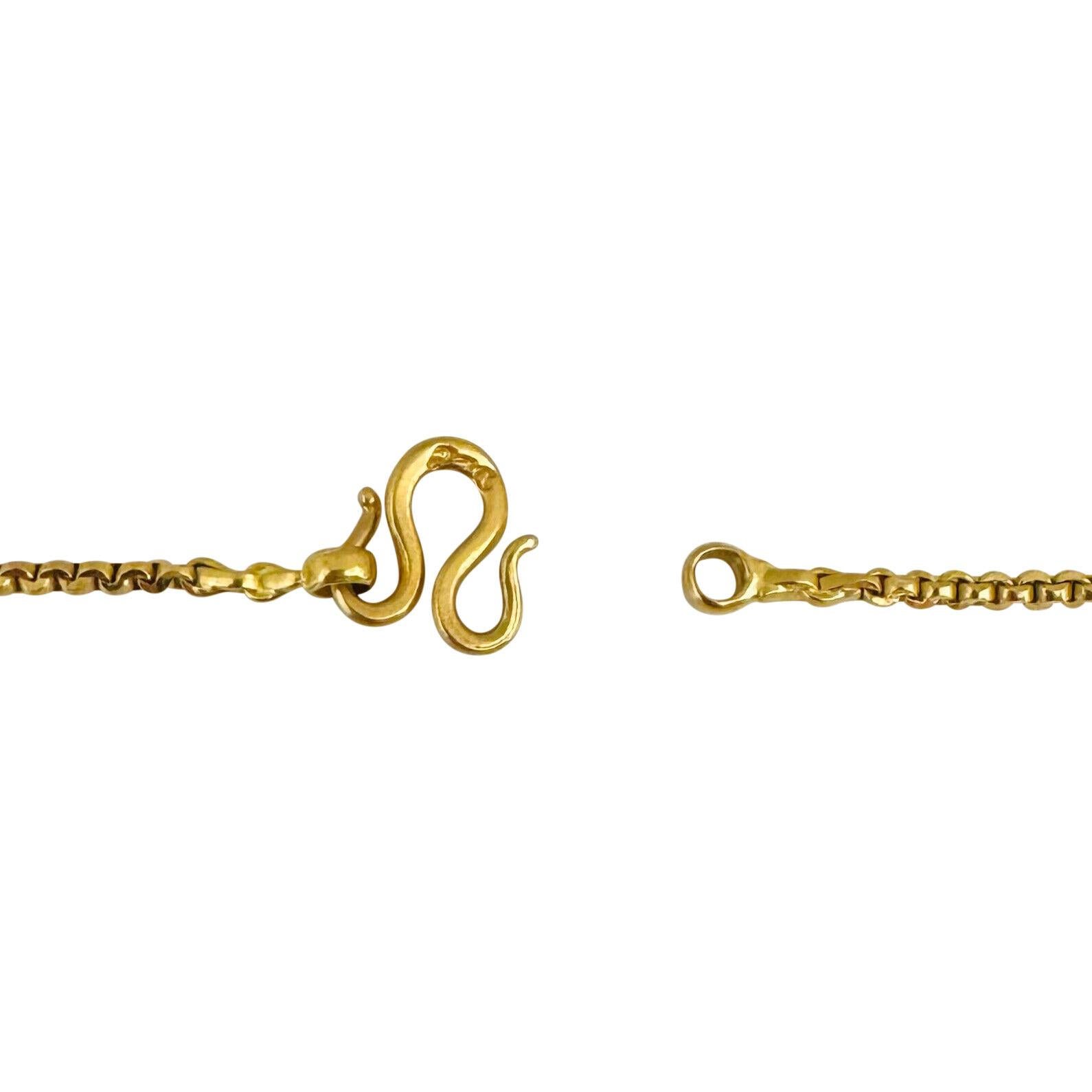 22 Karat Yellow Gold Solid Thin Fancy Cable Link Chain Necklace  For Sale 2