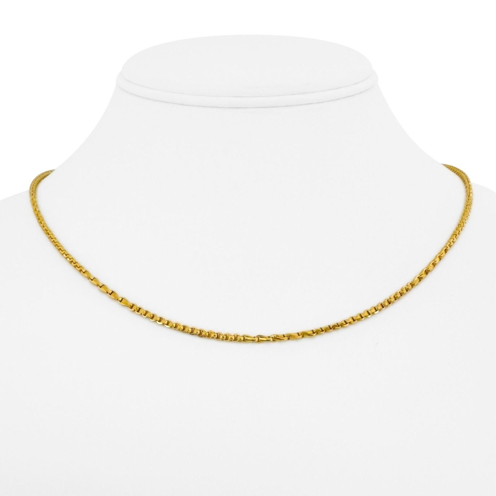 22 Karat Yellow Gold Solid Thin Fancy Cable Link Chain Necklace  For Sale 4