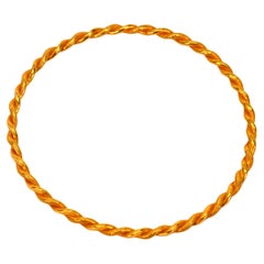 22 Karat Yellow Gold Twisted Cable Bangle Bracelet