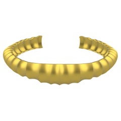 22 Karat Yellow Gold Virginia Small Concave Cuff Bracelet