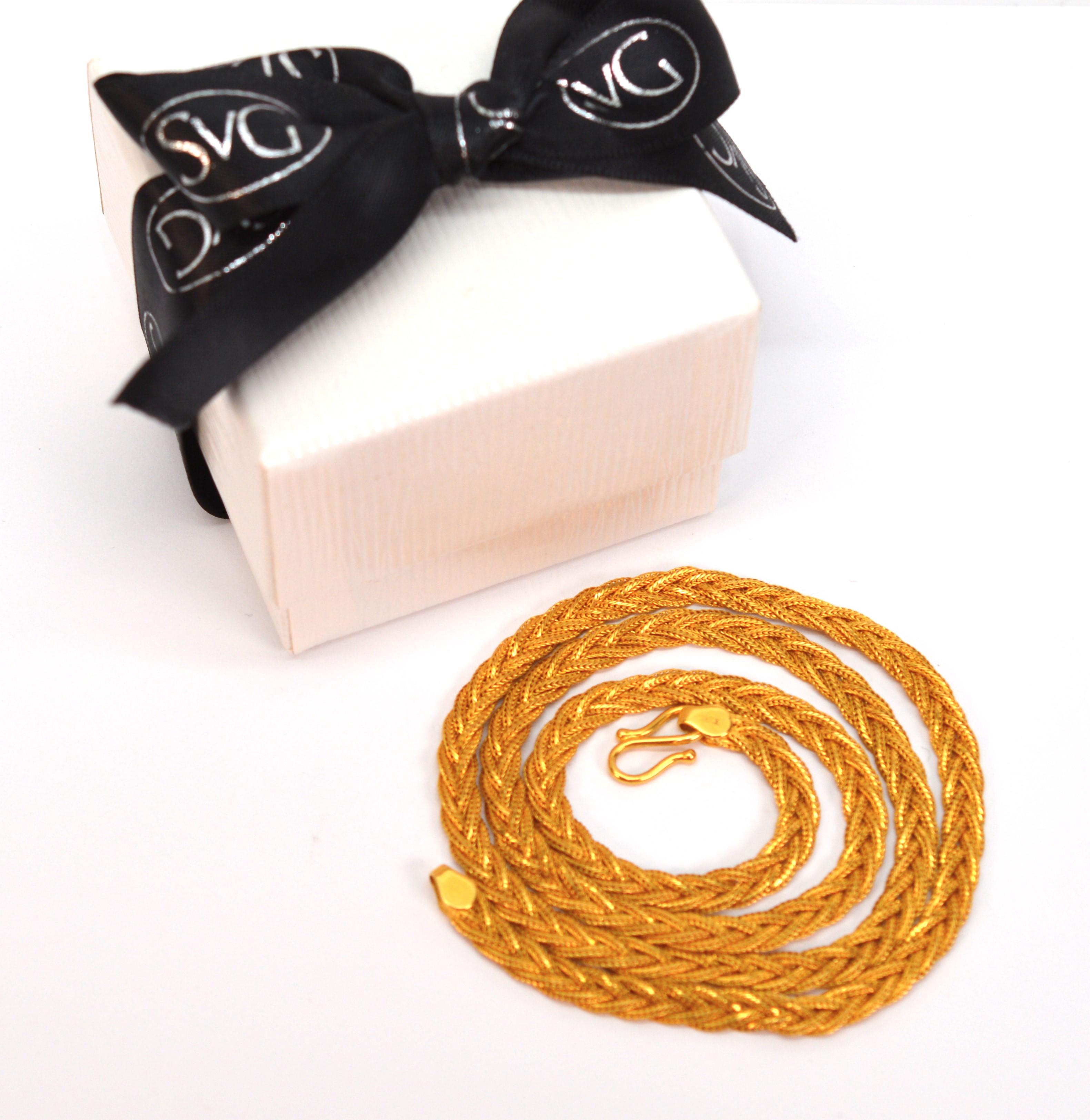 braided necklace gold