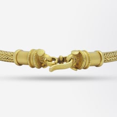 22 Karat Yellow Gold Woven Style Bracelet