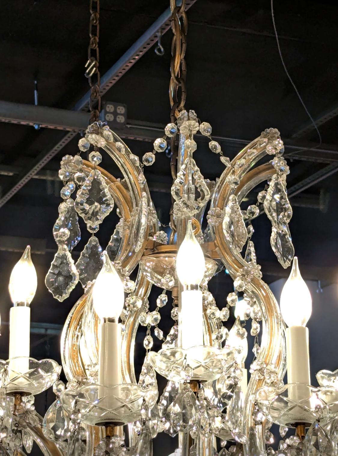 Italian 22 Light Marie Therese Crystal Chandelier w E12 Sockets UL Listing