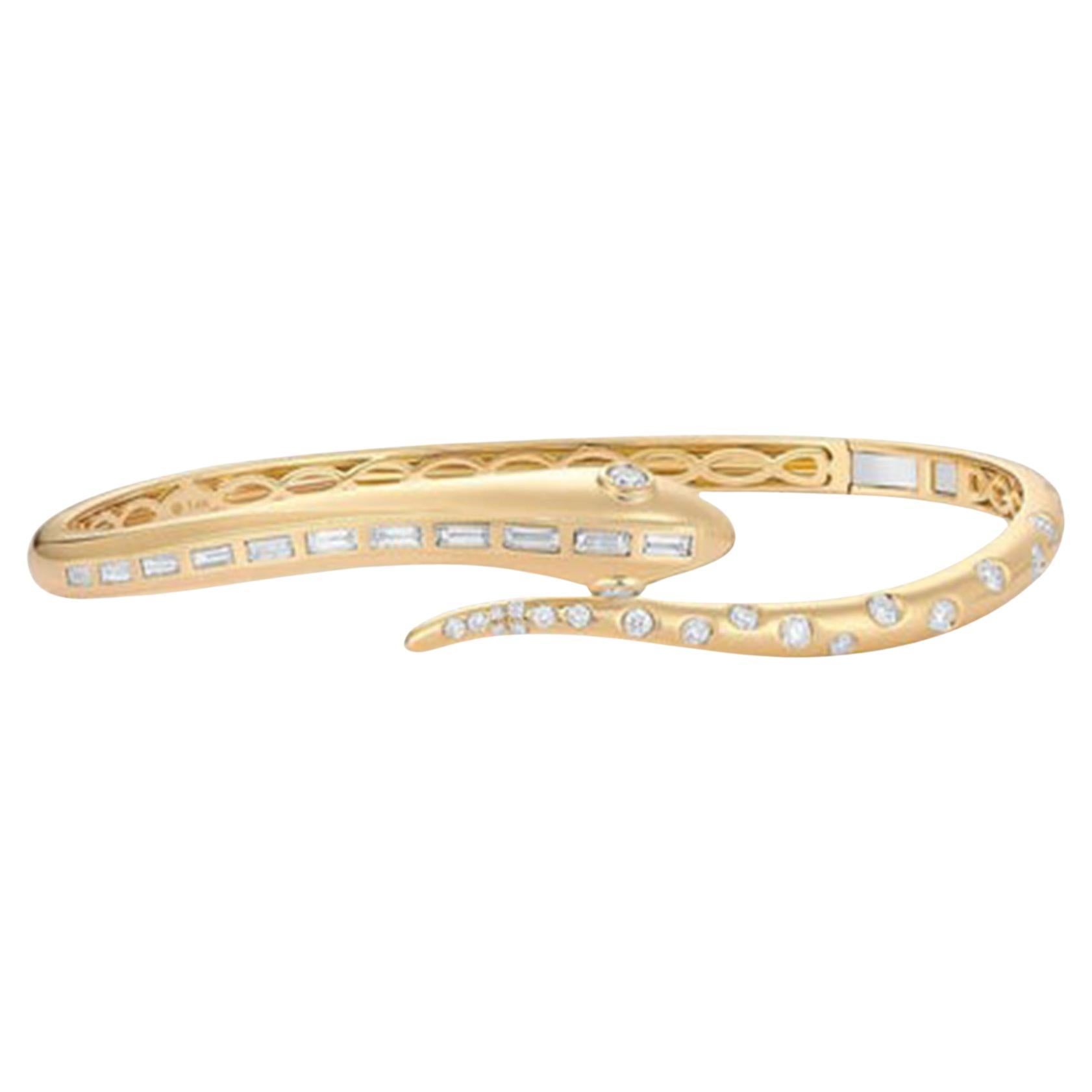 22 Luxe Diamond 14K (or 18k upon request) Yellow Gold Bangle Bracelet