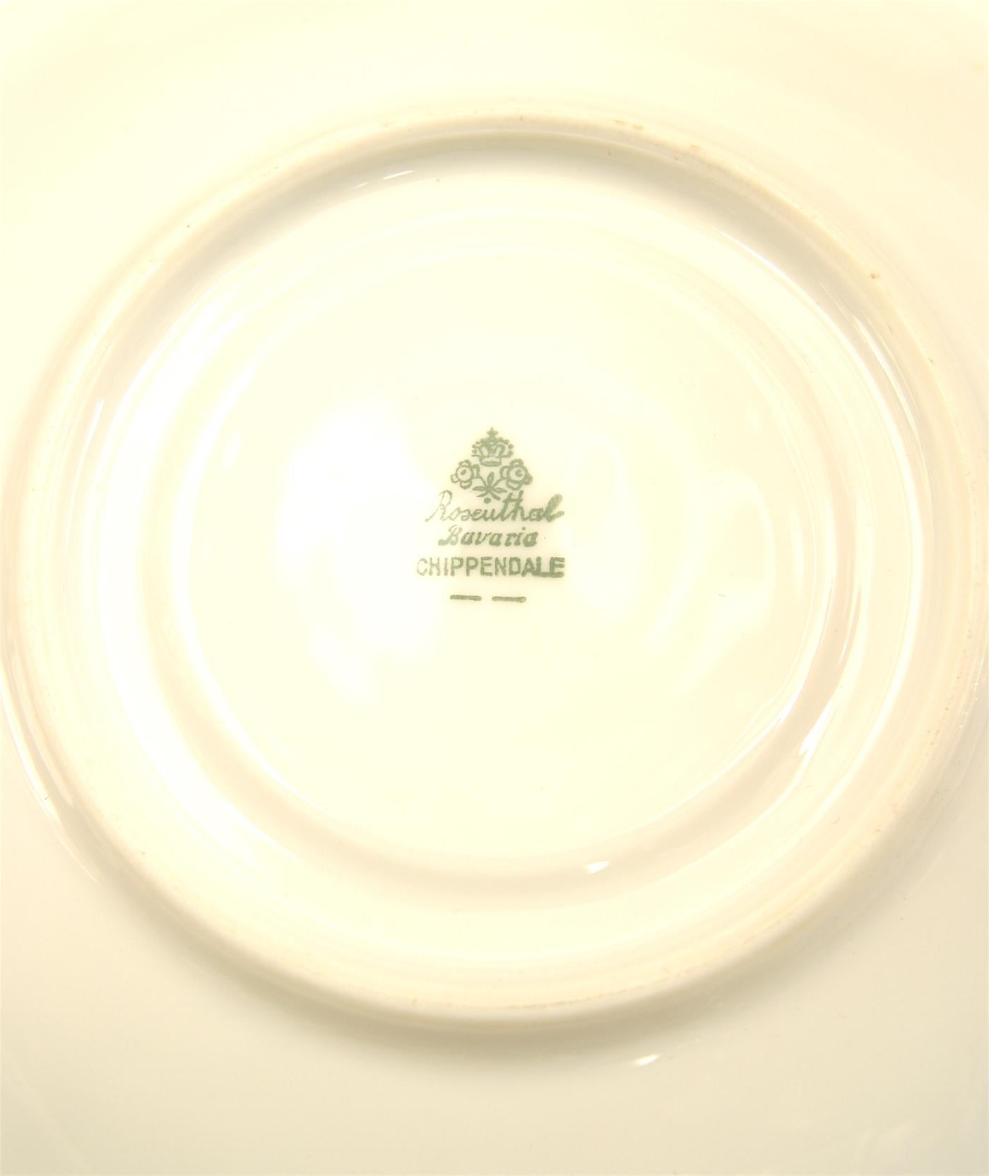 Juego de té de 22 piezas de porcelana blanca alemana continental (bávara) (Siglo XIX / XX), modelo 