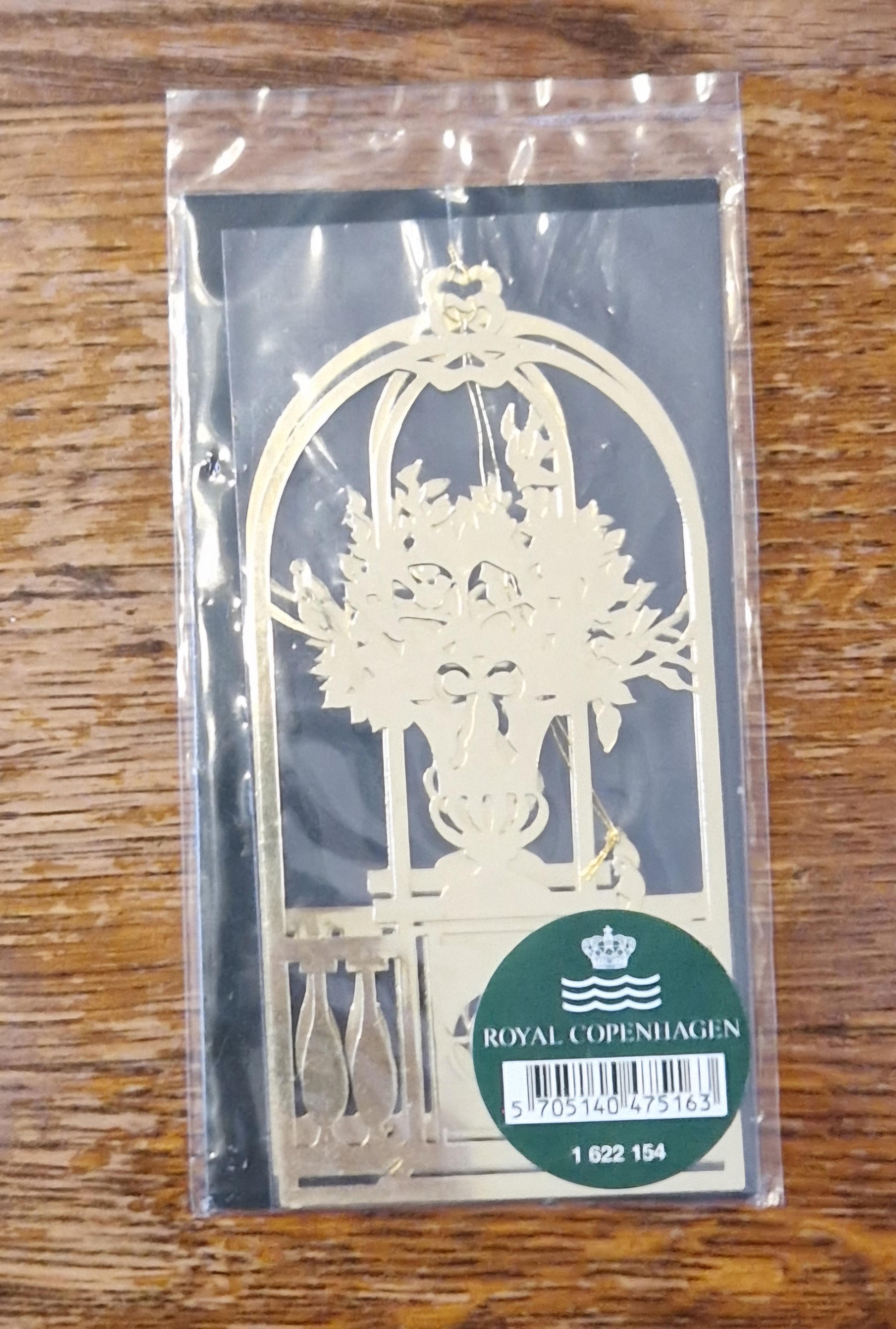 Ottone 22 ornamenti per l'albero di Natale dorati di Royal Copenhagen in confezione originale in vendita