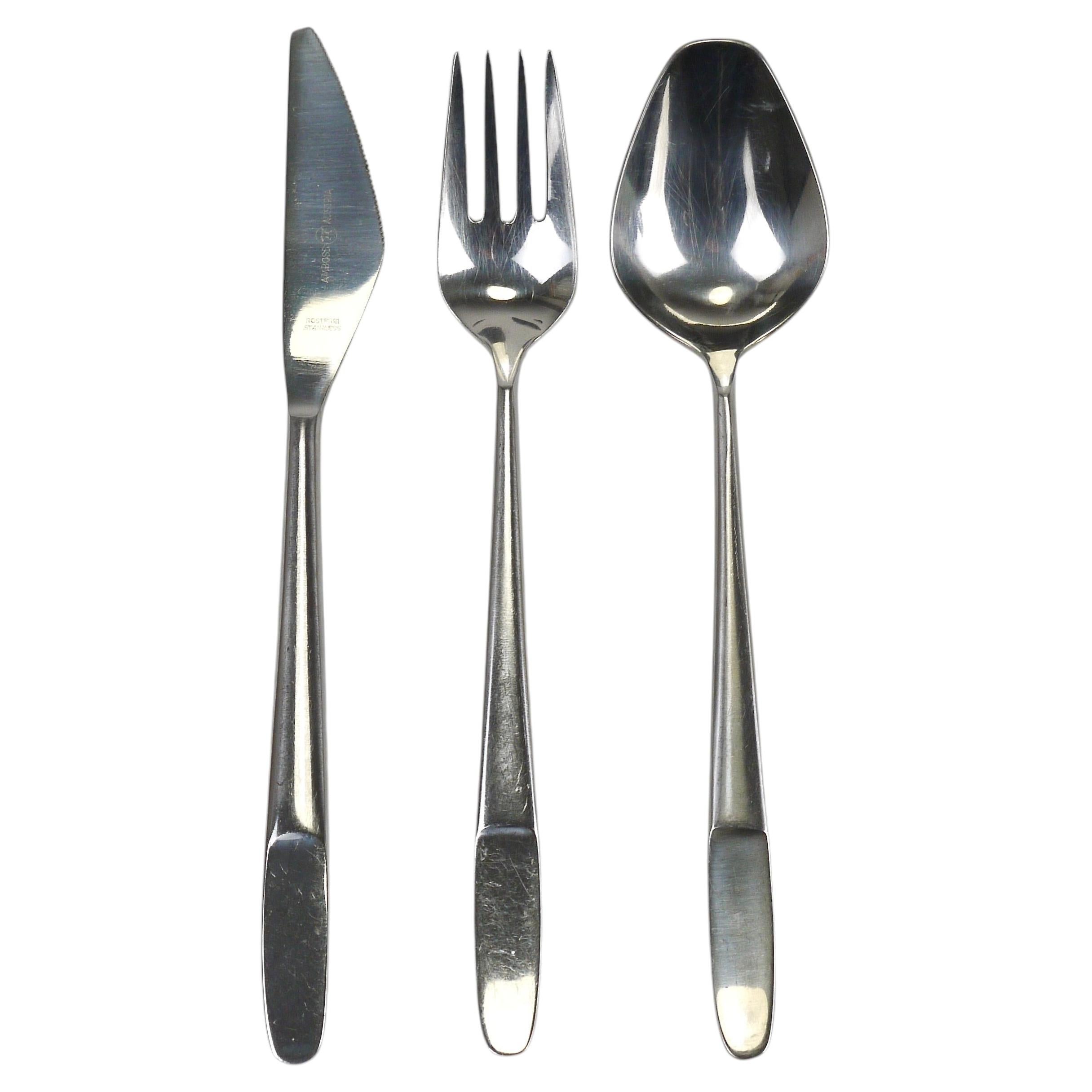 Pre-owned Amboss Austria 22 Sets Helmut Alder 2070 Flatware Cutlery, 1960s In Gray