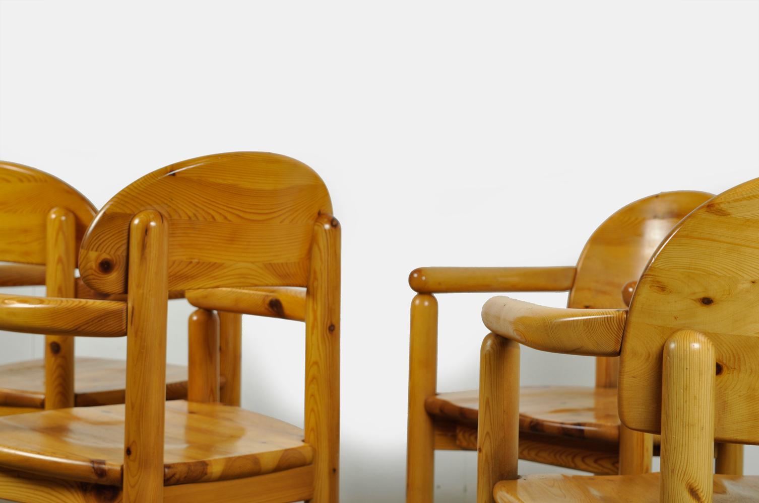 2×2 Esszimmerstühle aus Kiefernholz von Rainer Daumiller für Hirtshals Sawmills, 1970er Jahre im Angebot 4