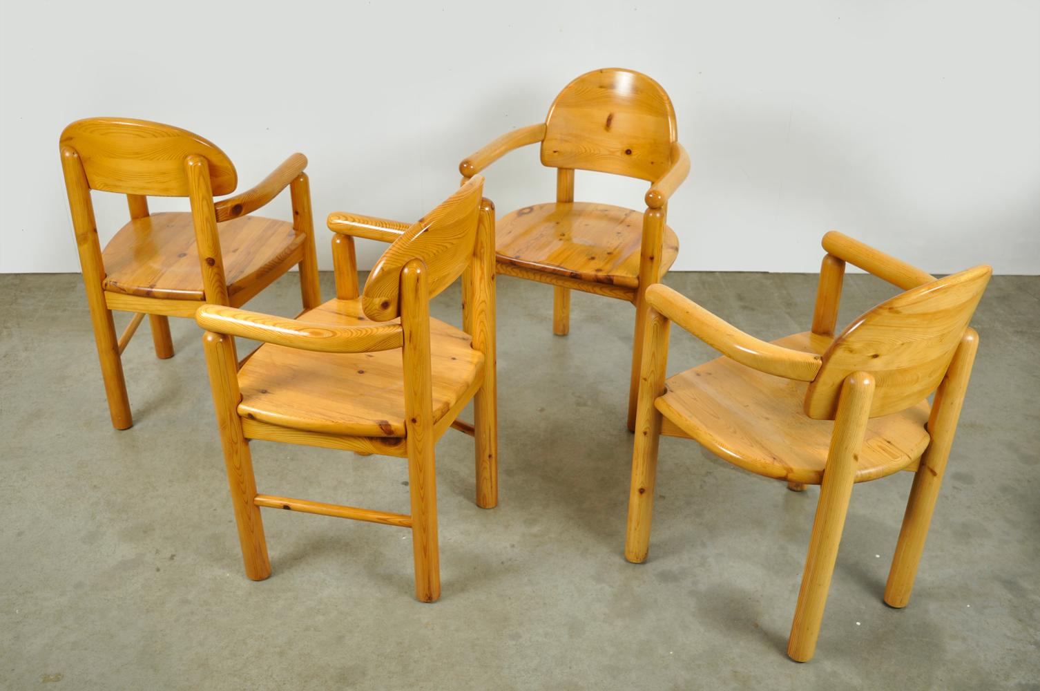 2×2 Esszimmerstühle aus Kiefernholz von Rainer Daumiller für Hirtshals Sawmills, 1970er Jahre im Angebot 5