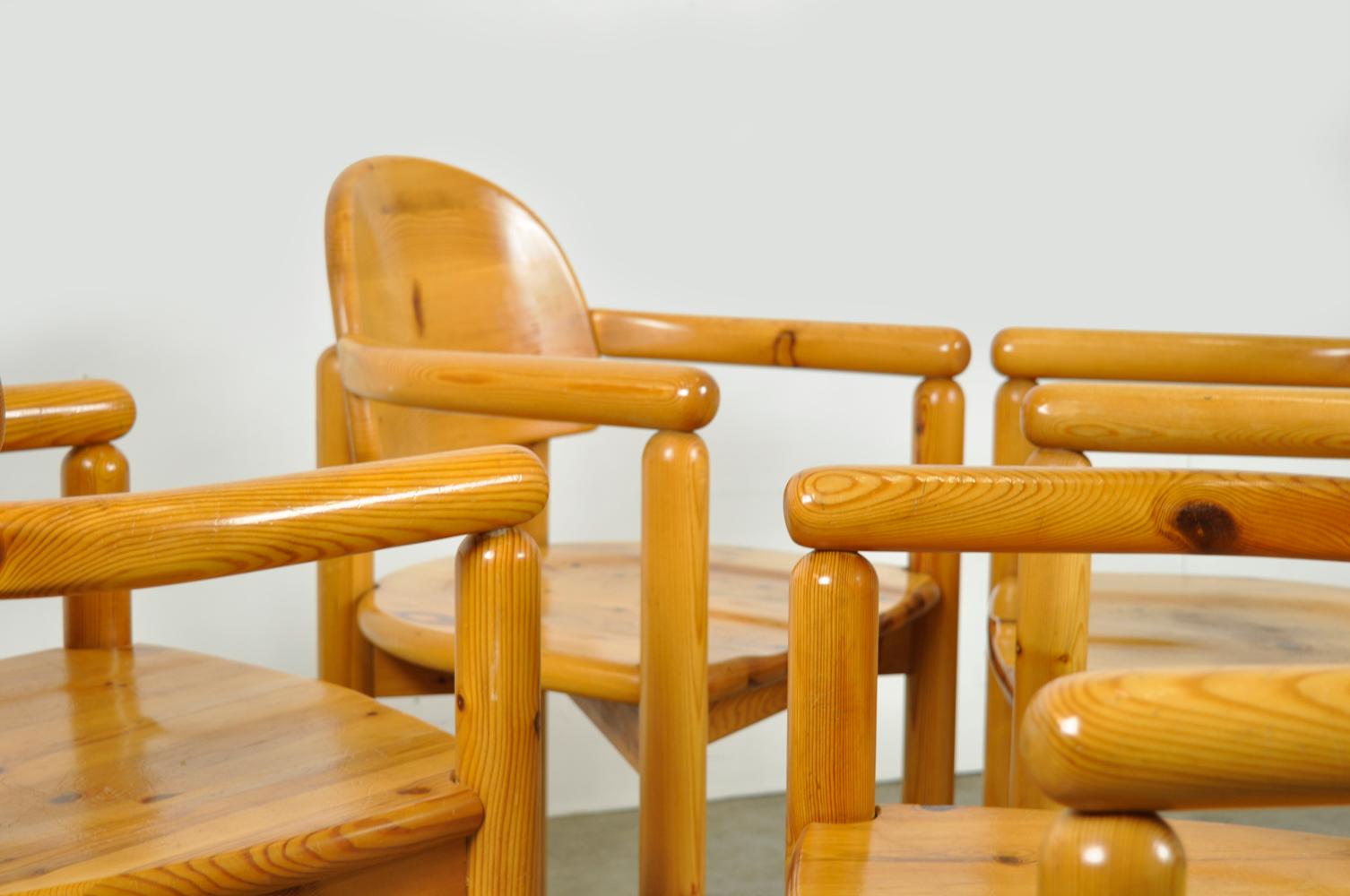 2×2 Esszimmerstühle aus Kiefernholz von Rainer Daumiller für Hirtshals Sawmills, 1970er Jahre im Angebot 7
