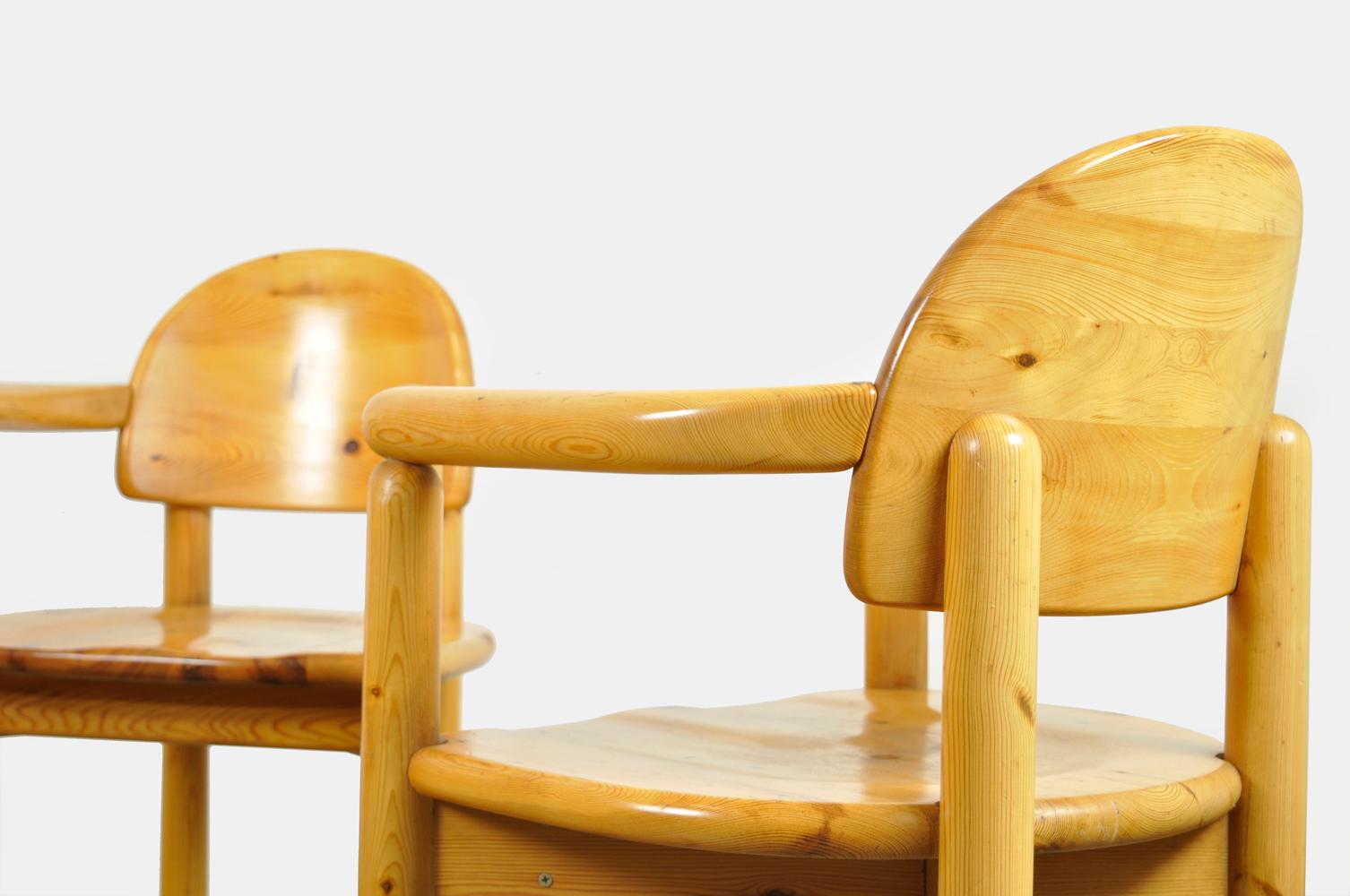 2×2 Esszimmerstühle aus Kiefernholz von Rainer Daumiller für Hirtshals Sawmills, 1970er Jahre im Angebot 13