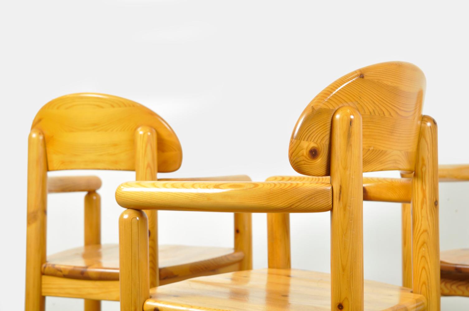 2×2 Esszimmerstühle aus Kiefernholz von Rainer Daumiller für Hirtshals Sawmills, 1970er Jahre im Angebot 2