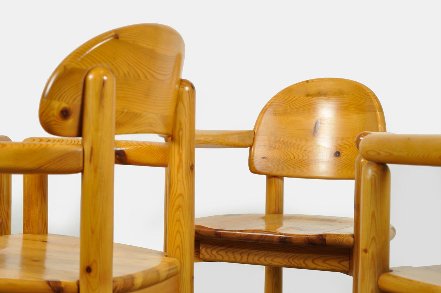 2×2 Vintage Pine Dining Chairs by Rainer Daumiller for Hirtshals Sawmills, 1970s For Sale 3