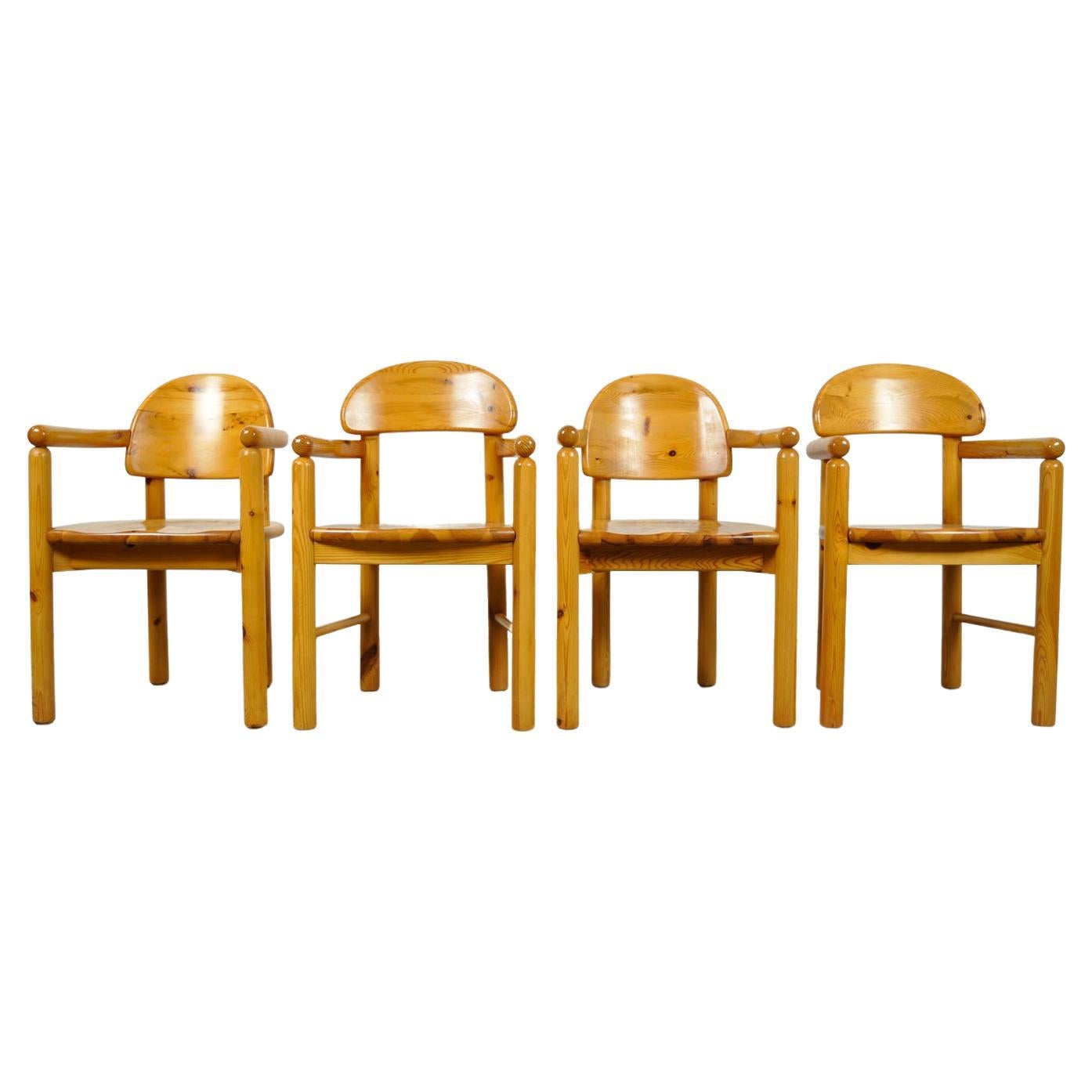 2×2 chaises de salle à manger vintage en pin par Rainer Daumiller pour Hirtshals Sawmill, 1970