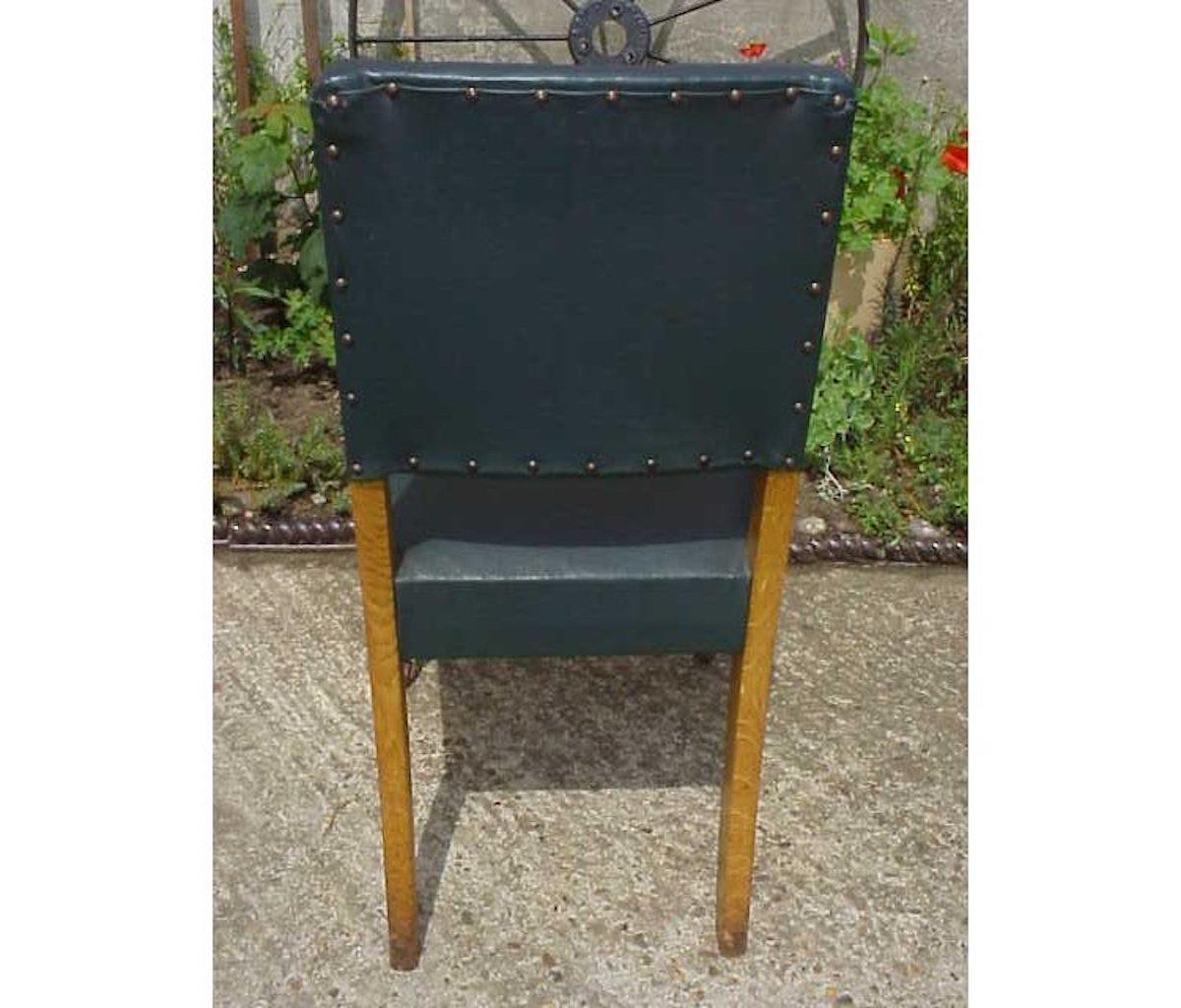 Late 19th Century 22 x Aesthetic Movement Oak Upholstered Dining Chairs with Turned Front Legs For Sale