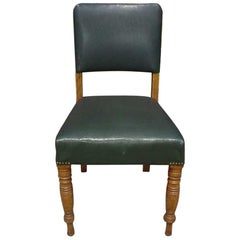 Used 22 x Aesthetic Movement Oak Upholstered Dining Chairs with Turned Front Legs