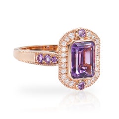 Sunita Nahata Amethyst 2.20 Karat. Fancy Ring aus 14KRG mit weißem Diamant.