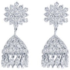 2.20 Carat Diamond Chandelier Earrings in 18 Karat White Gold