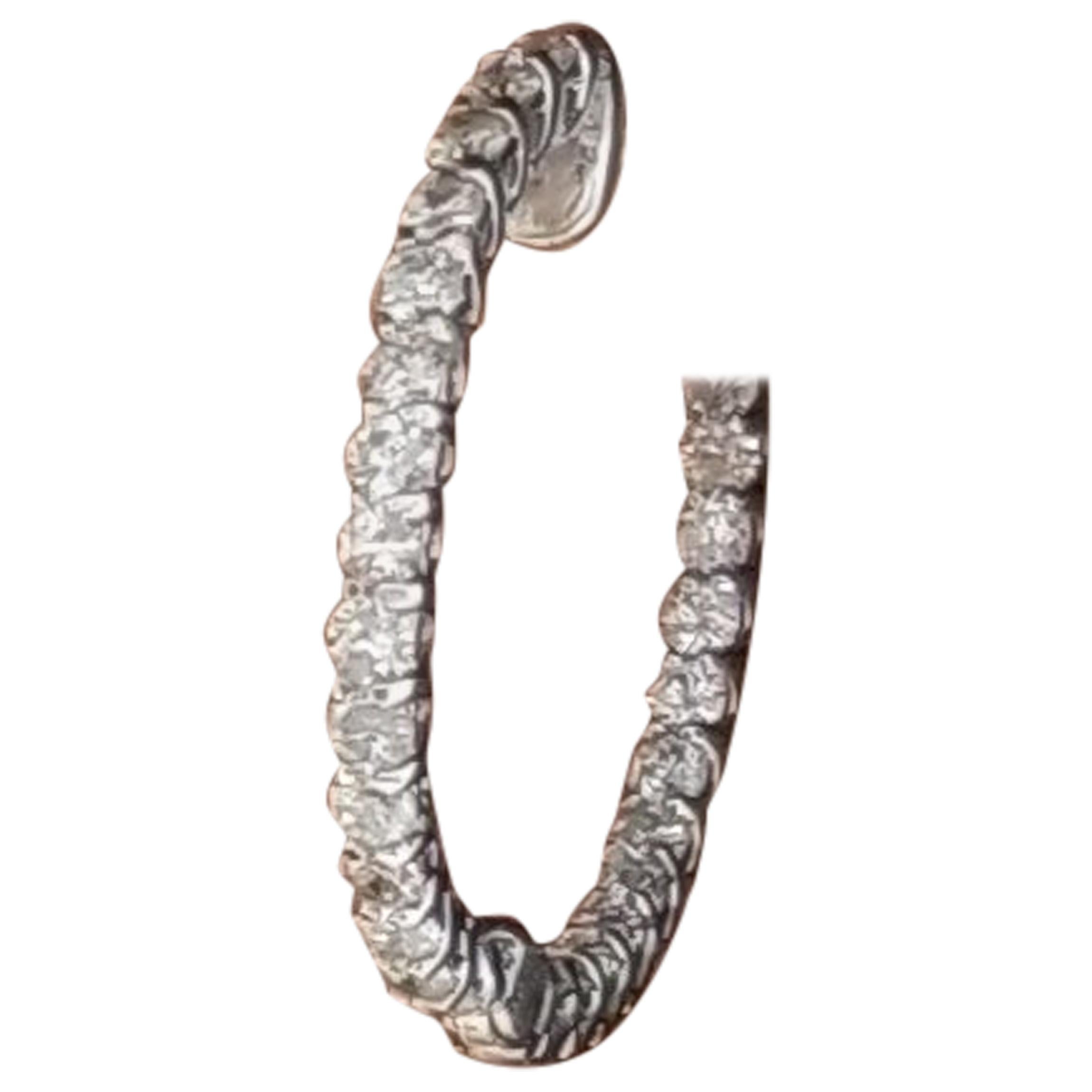 2.20 Carat Diamond In & Out Hoops in 14 Karat White Gold