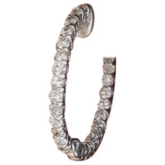 2.20 Carat Diamond In & Out Hoops in 14 Karat White Gold