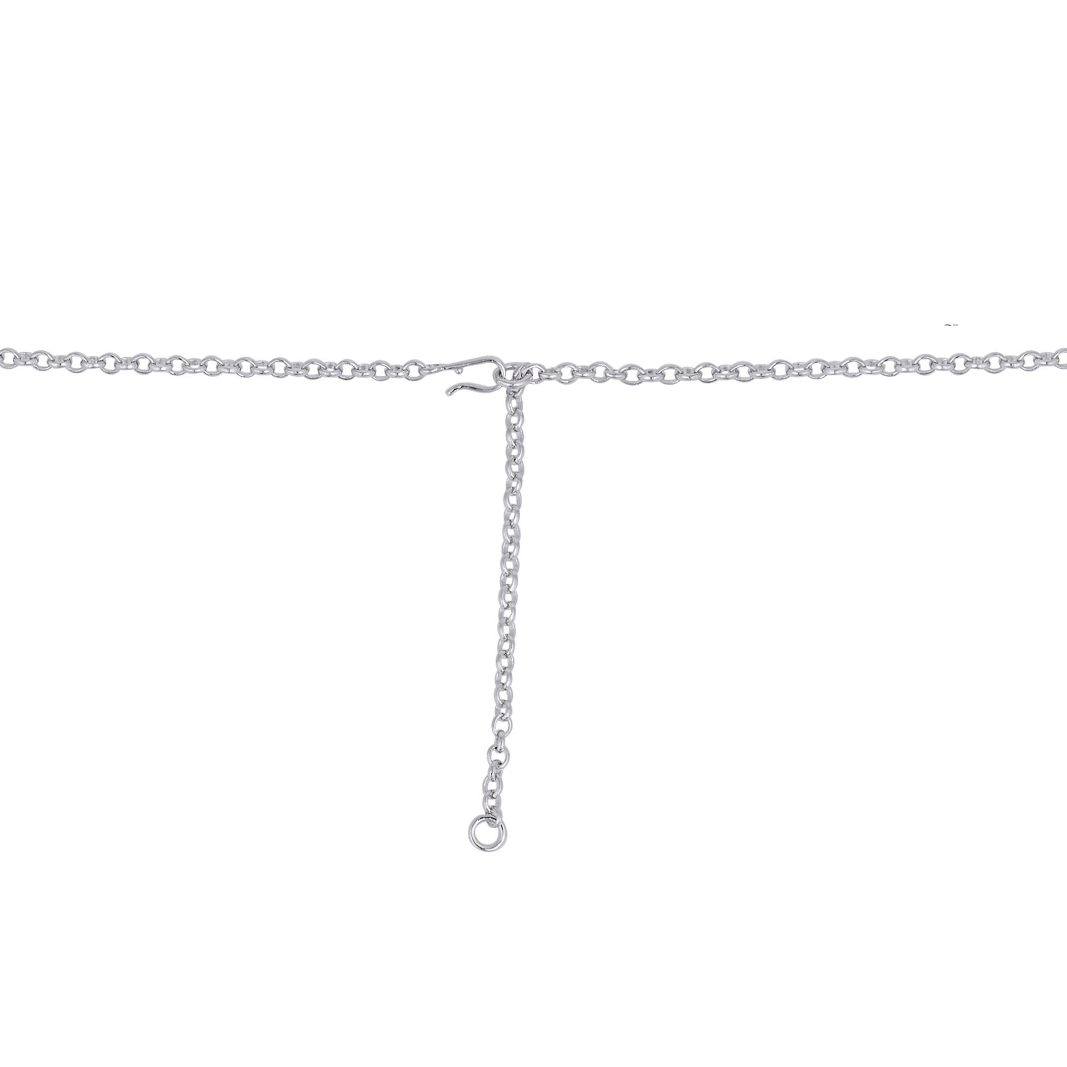 Women's 2.20 Carat Diamond Pave Charm Pendant Necklace 14 Karat White Gold Fine Jewelry For Sale