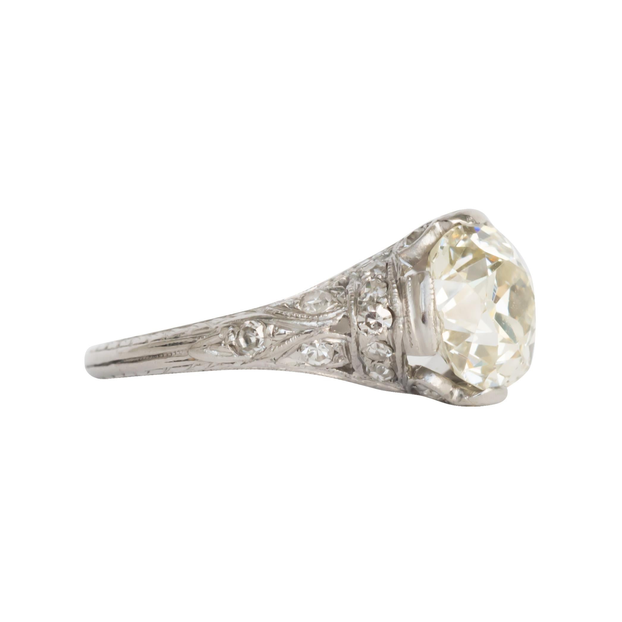 Art Deco 2.20 Carat Diamond Platinum Engagement Ring