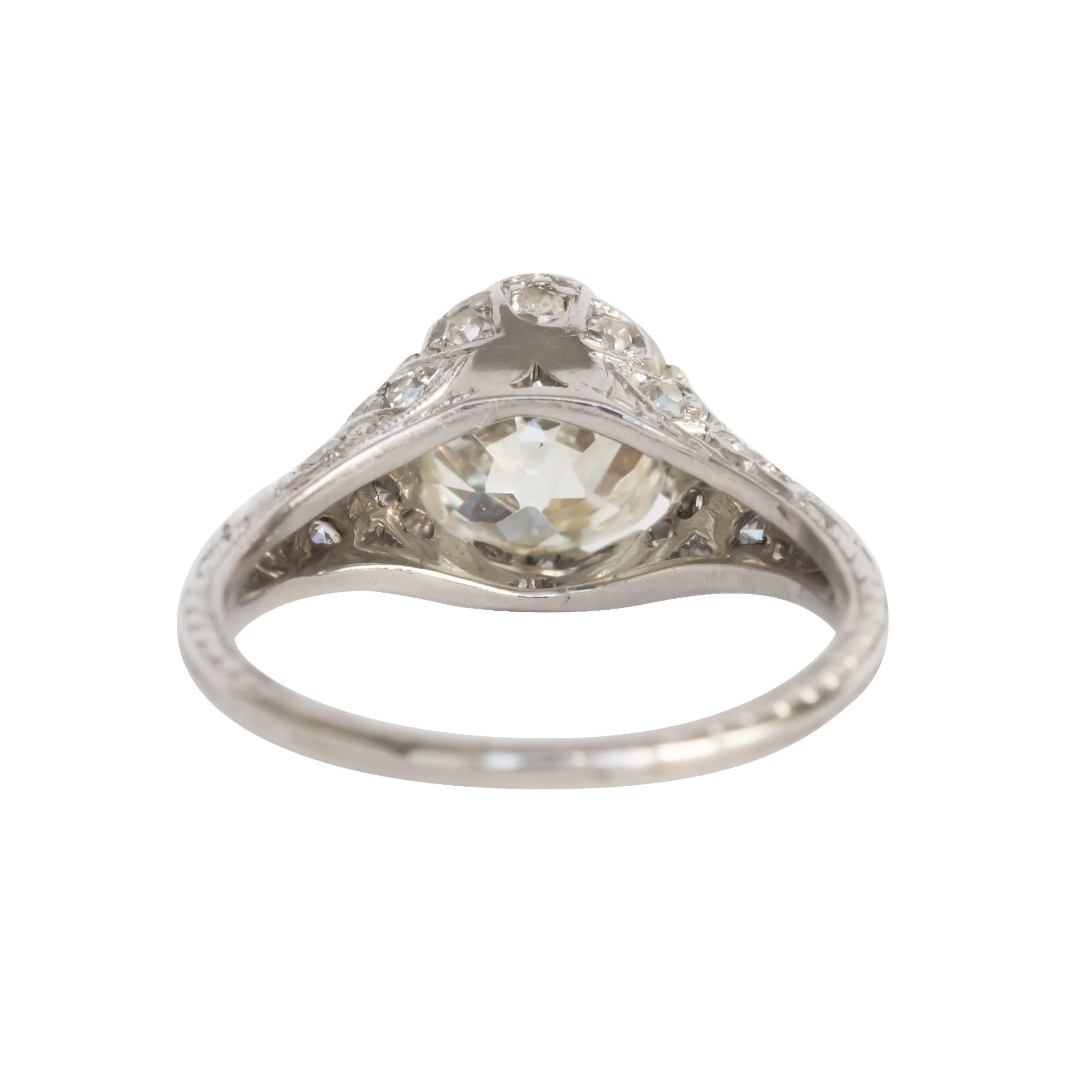 2.20 Carat Diamond Platinum Engagement Ring In Excellent Condition In Atlanta, GA