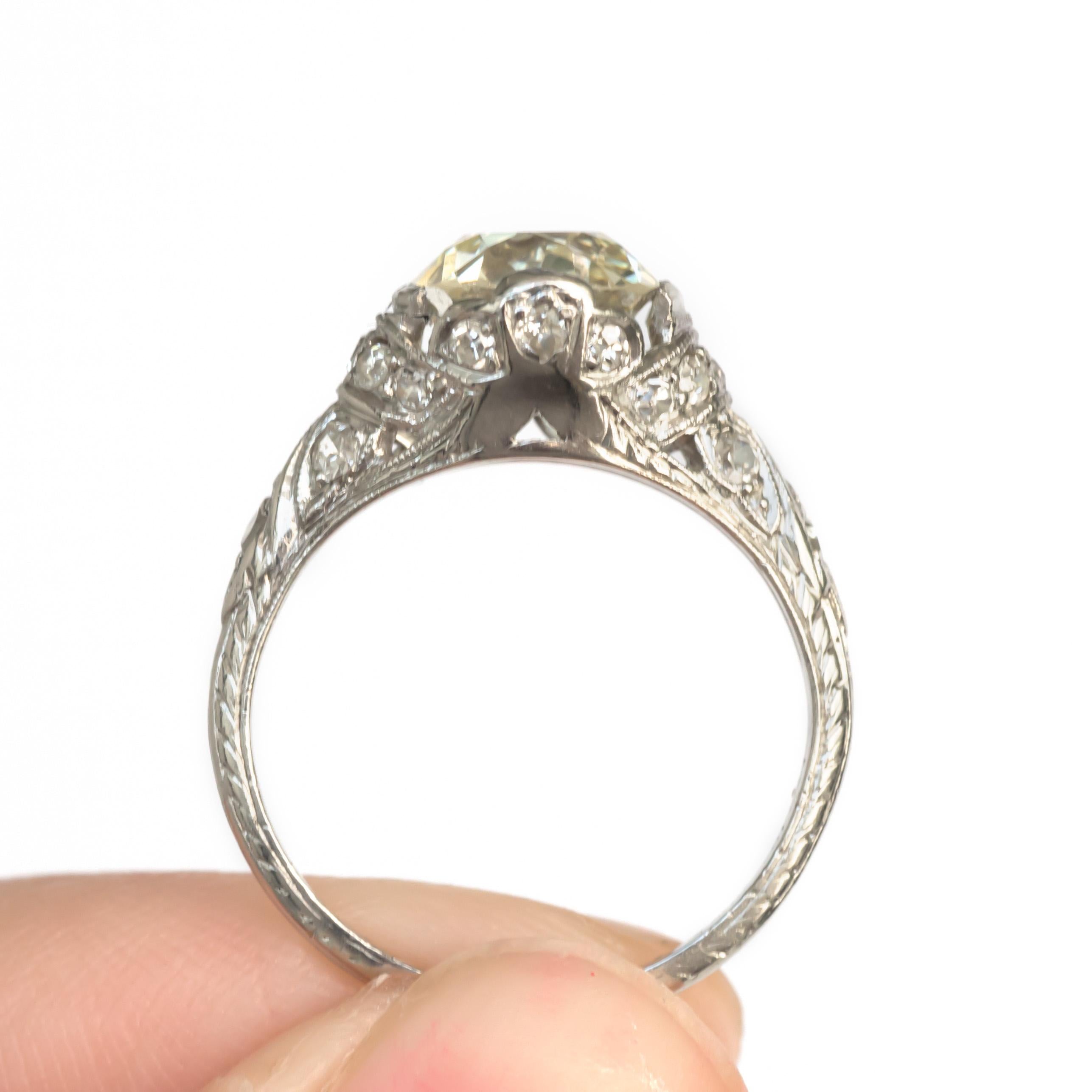 Women's or Men's 2.20 Carat Diamond Platinum Engagement Ring