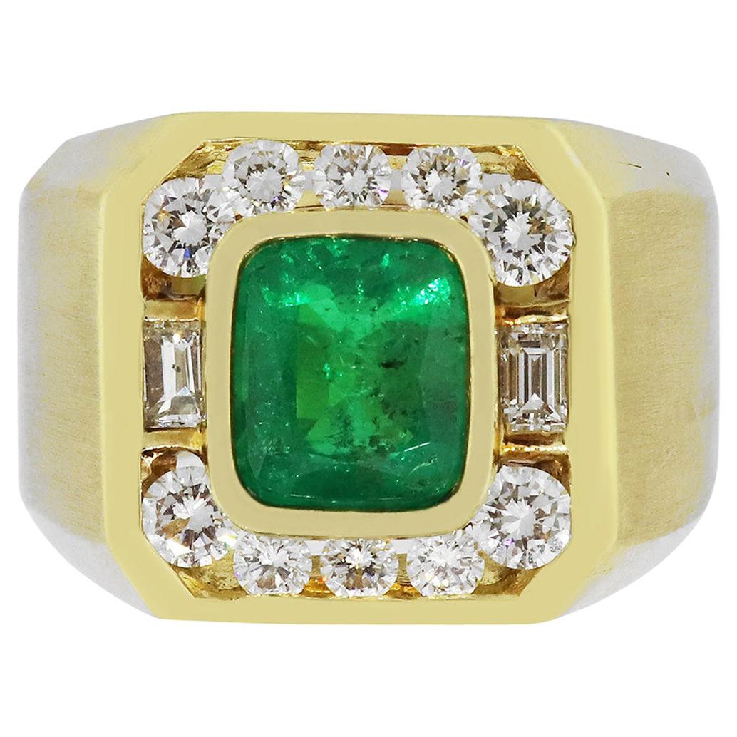 2.20 Carat Emerald Men's Ring For Sale at 1stDibs mens emerald rings