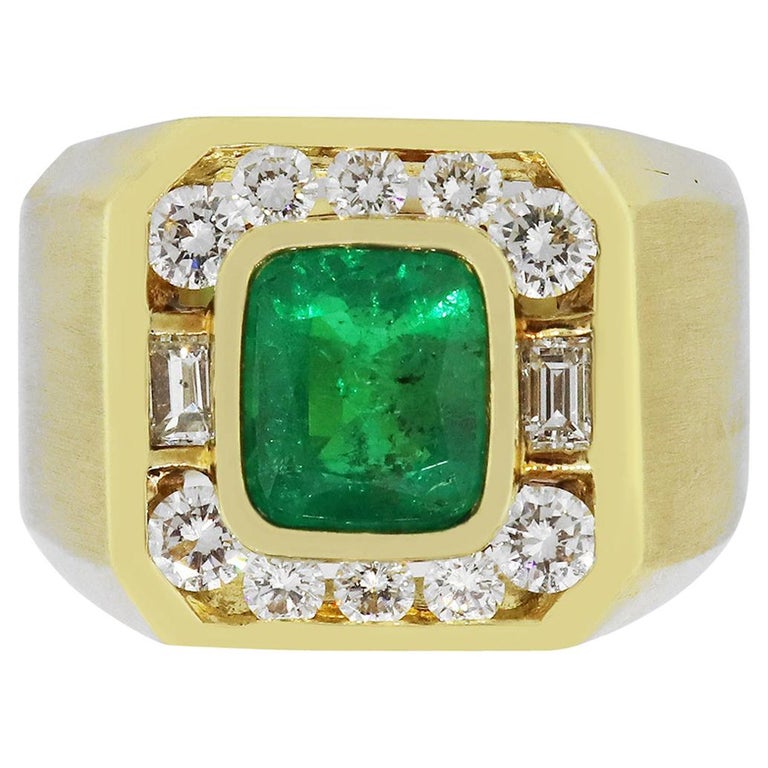 2.20 Carat Emerald Men's Ring For Sale at 1stDibs mens emerald rings