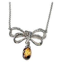 2.20 Carati di diamante marrone fantasia arancione Collana a fiocco in platino GIA Cert.